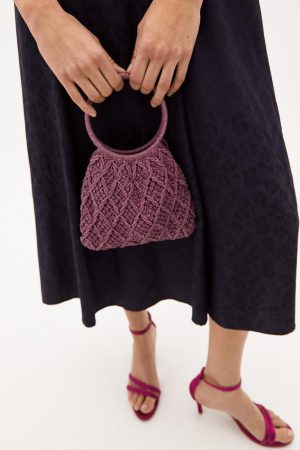 Mujer Hoss Intropia Dafne Bolso Saco De Crochet Rosa | Bolsos
