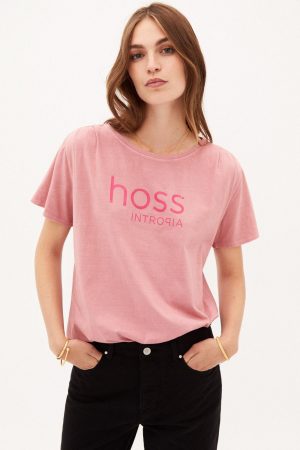 Mujer Hoss Intropia Noa Camiseta Logo Hoss Intropia Rosa | Camisetas Y Sudaderas